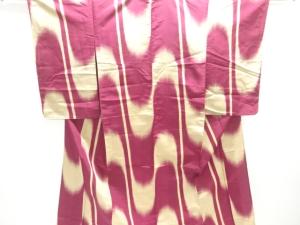 大正ロマン　抽象模様織り出し単衣着物